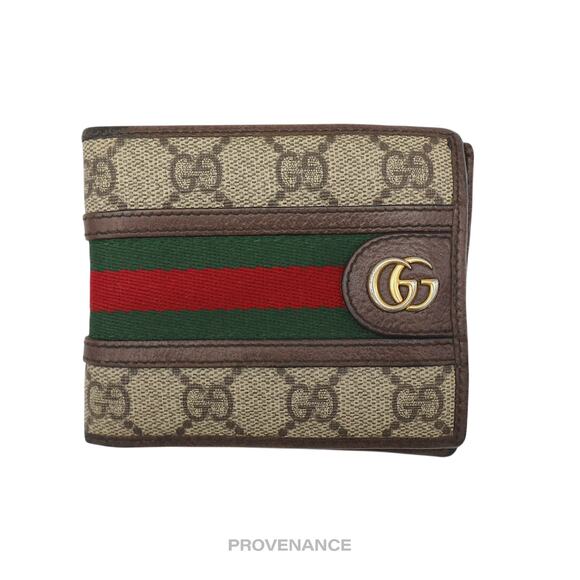 🔴 Gucci Ophidia Bifold Wallet - GG Marmont Supreme Signature Web - Picture 2 of 10